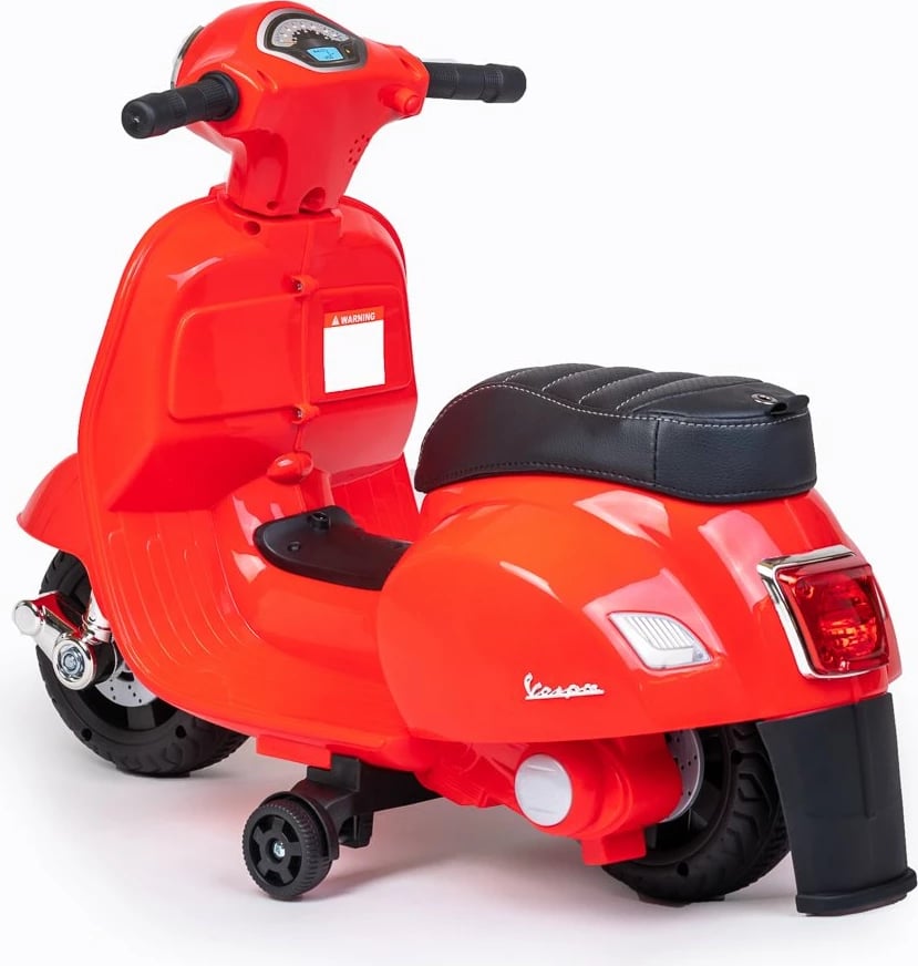 Motoçikletë elektrike fëmijësh, Baby Mix, Vespa, 6V 4.5Ah 30W, kapacitet 25 kg, me rrota anësore, e kuqe