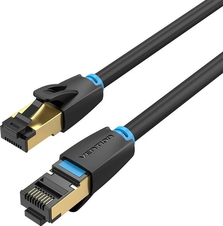 Kabllo patchcord Vention RJ-45/RJ-45, Cat.8, 0.5m, e zezë