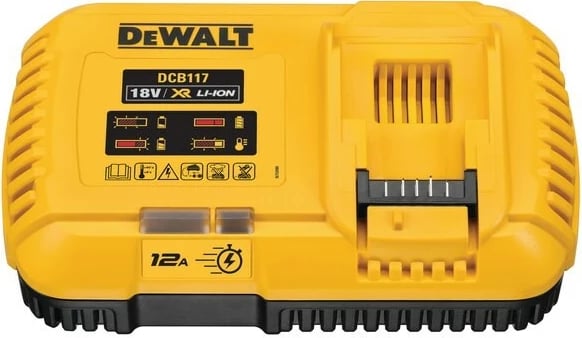 Karikues baterie DeWALT DCB117-QW, 18V, 12A, i zi/verdhë
