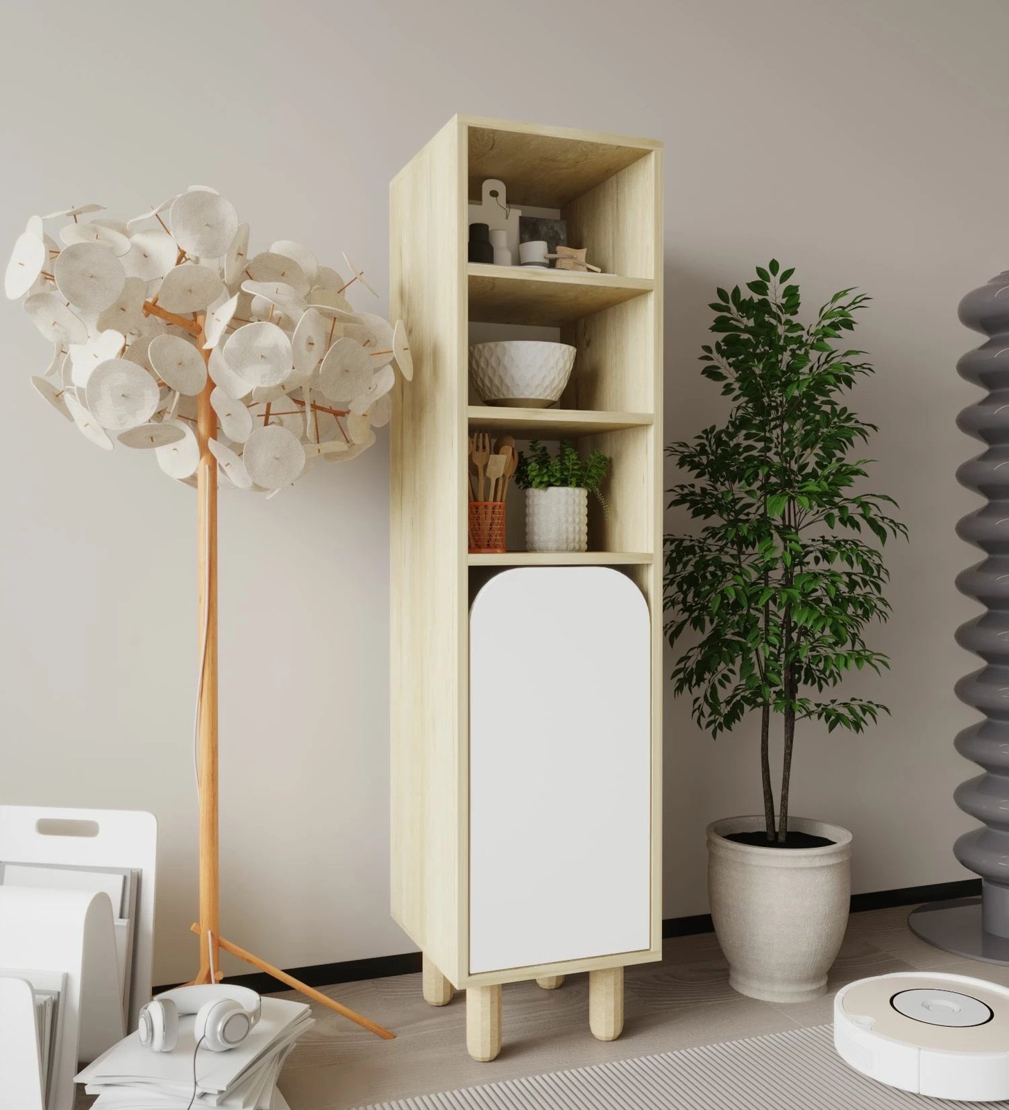 Dollap multifunksional Skye Decor, Parma 1, ngjyrë lis safir dhe e bardhë