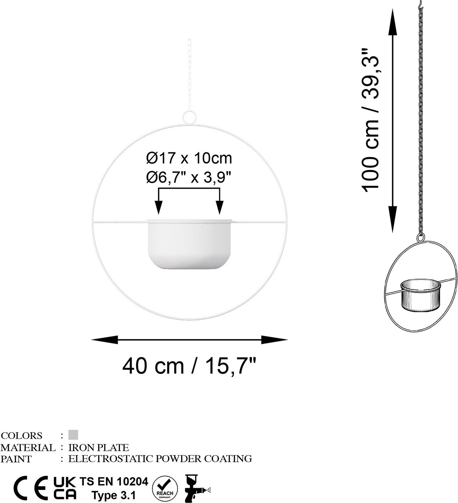 Vazo dekorative varëse, dizajn Aberto, e bardhë, Payanda