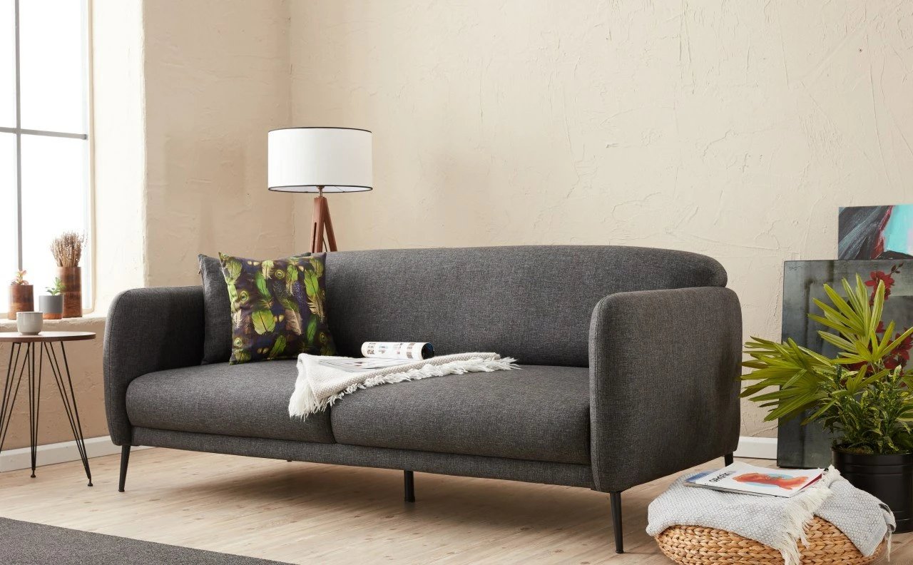 Krevat-sofa treshe Venus, ngjyrë antracit