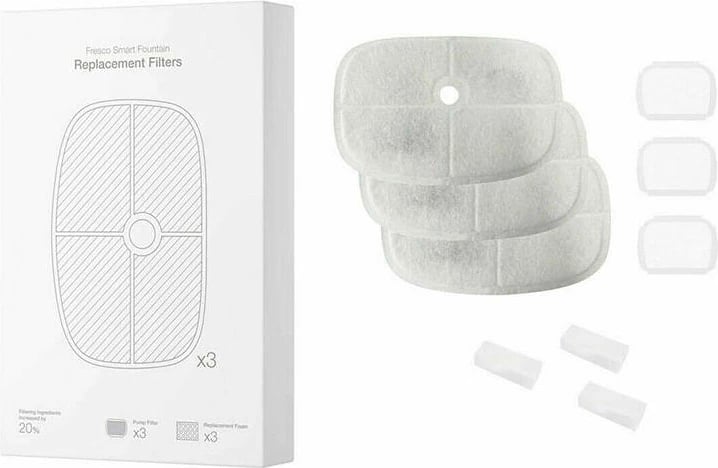 Set filtra zëvendësues Petoneer PN-120001-01 për fontanë Fresco Pro/Ultra, 3 copë