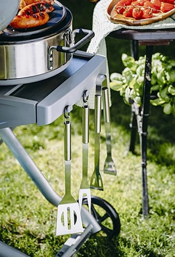 Set vegla grilli, Adler AD 6730, çelik inox 420 me doreza 410, 3 pjesë me etui, argjendtë