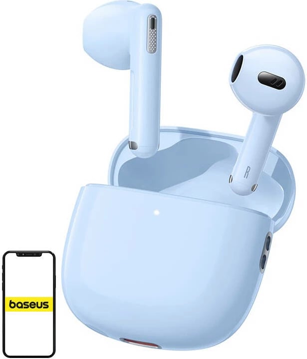 Kufje TWS, Baseus, Bowie WX5, Bluetooth 5.3, ANC, 6.5h/30h, USB-C, blu