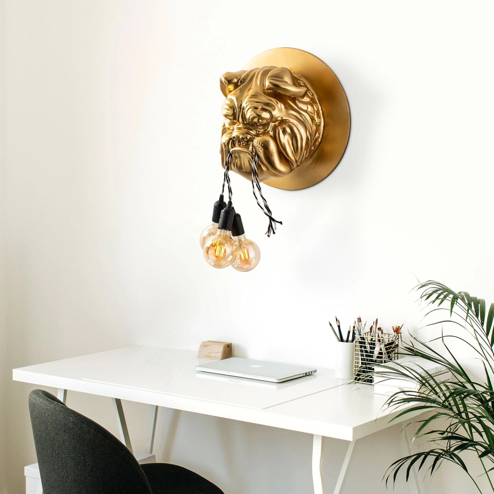 Llambë muri Opviq, bulldog, ngjyrë ari