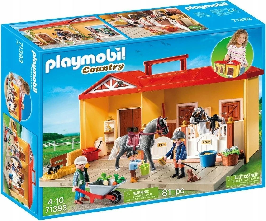 Set lodrash Playmobil Country 71393, stallë portative me 81 pjesë