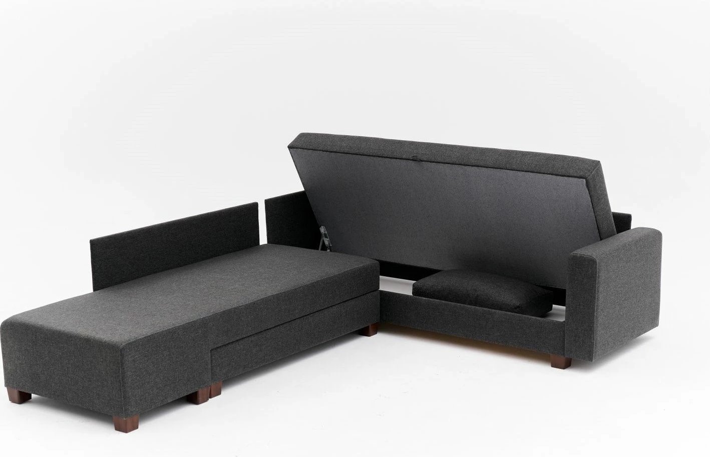 Kënd divan-krevat Atelier del Sofa, antracit, pjesa e majtë