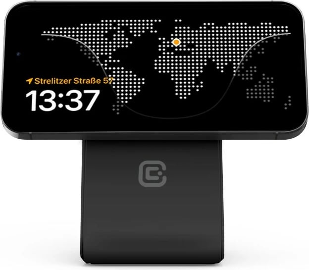 Karikues wireless 2-në-1 CRONG MagSpot Stand me MagSafe për iPhone dhe AirPods, 15W, i zi
