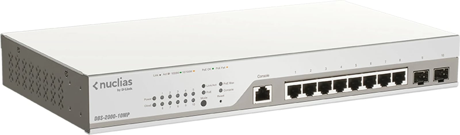 Switch D-Link DBS-2000-10MP, 10 porta, PoE+, Gigabit, Nuclias