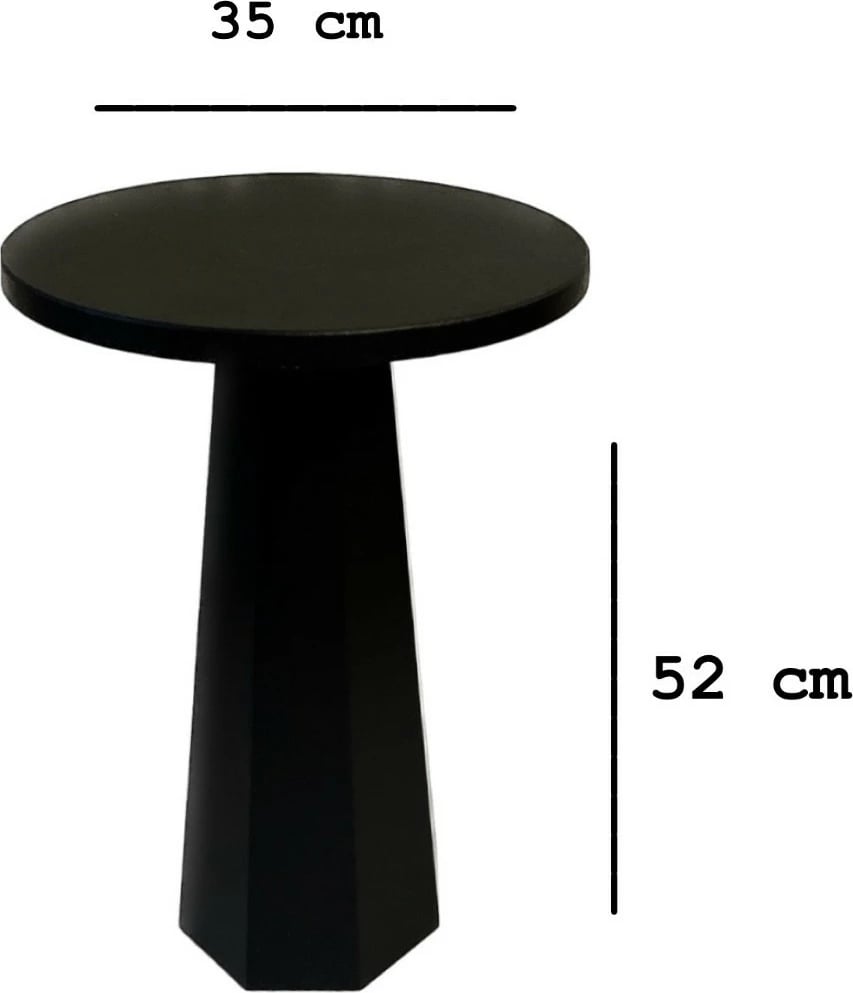 Tavolinë anësore Skye Decor, Lilyum 52, e zezë