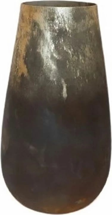 Vazo dekorative Sanka, qelq, ngjyrë kafe-ari, 17x17x30cm