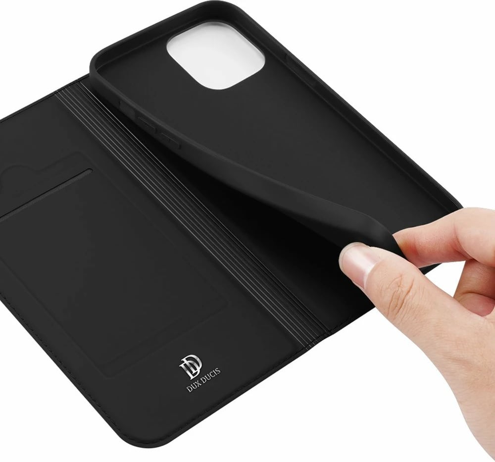 Mbështjellës Dux Ducis Skin Pro Bookcase për iPhone 13 Pro, e zezë Mbështjellës Dux Ducis Skin Pro Bookcase për iPhone 13 Pro, e zezë