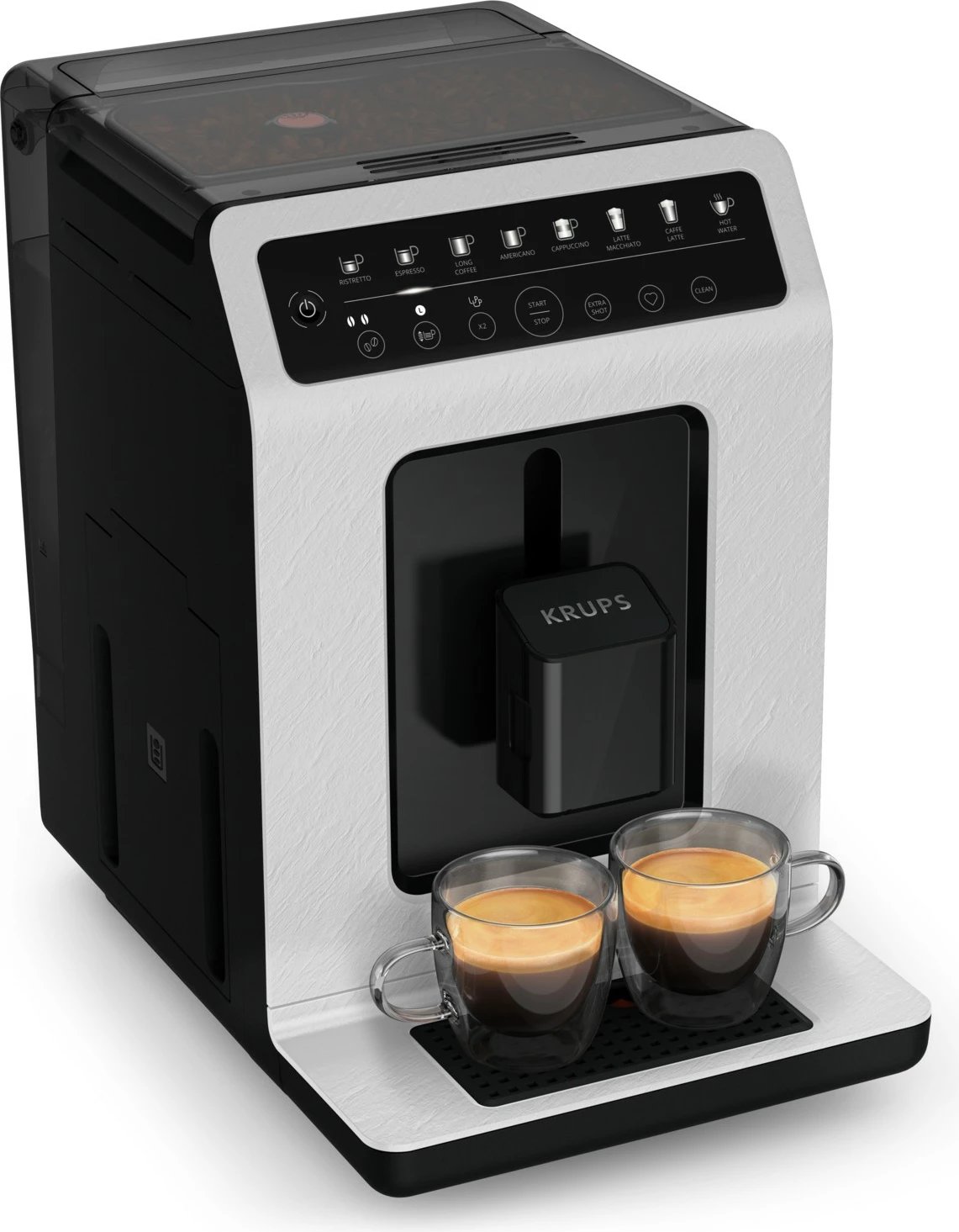 Aparat kafeje Krups Evidence ECO-Design EA897A, 2.3L, mulli i integrum, 1450W, zi/gri