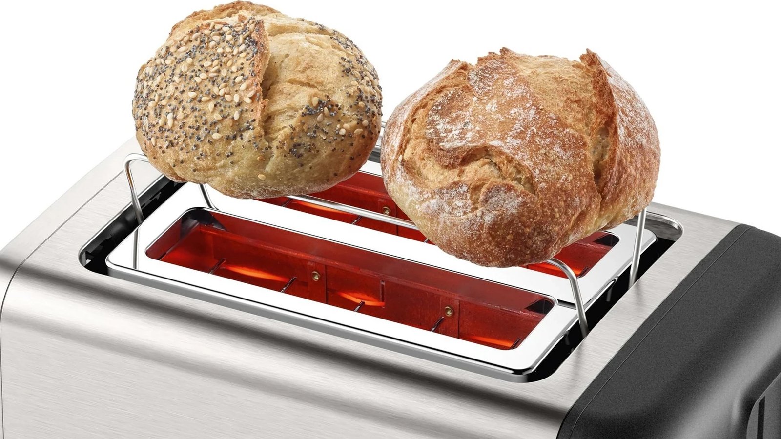 Toster Bosch TAT3P420, 2 feta, 970 W, Ngjyrë e zezë, Çelik inox