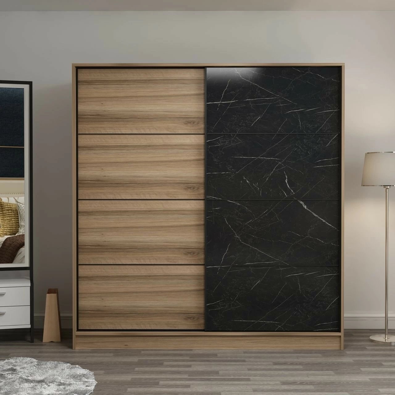 Dollap Skye Decor, dore, 220x210x60cm, 6 pjesë