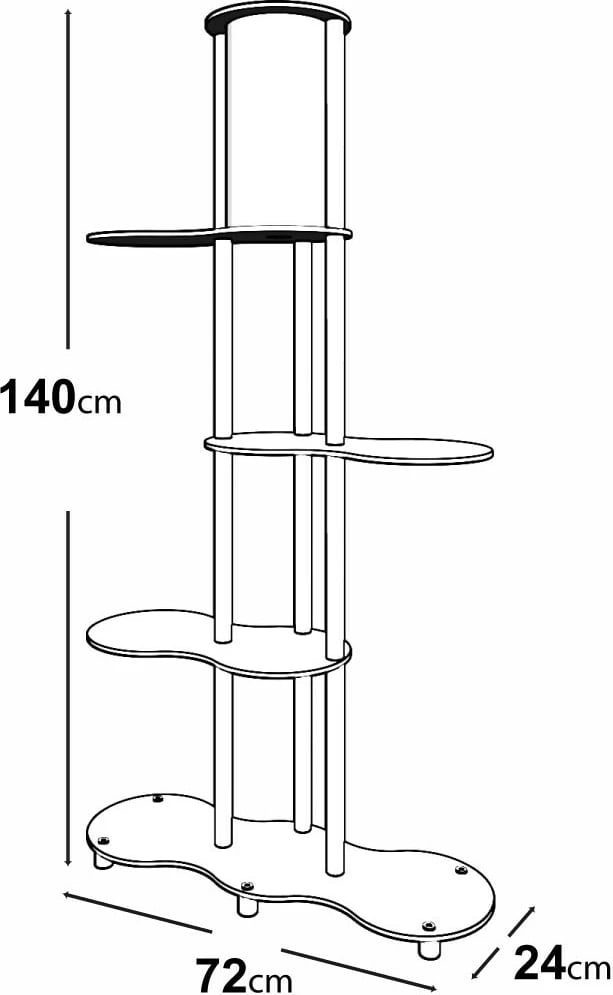 Llambë dyshemeje me rafte, ngjyrë arre, Opviq KS-11114, 150cm