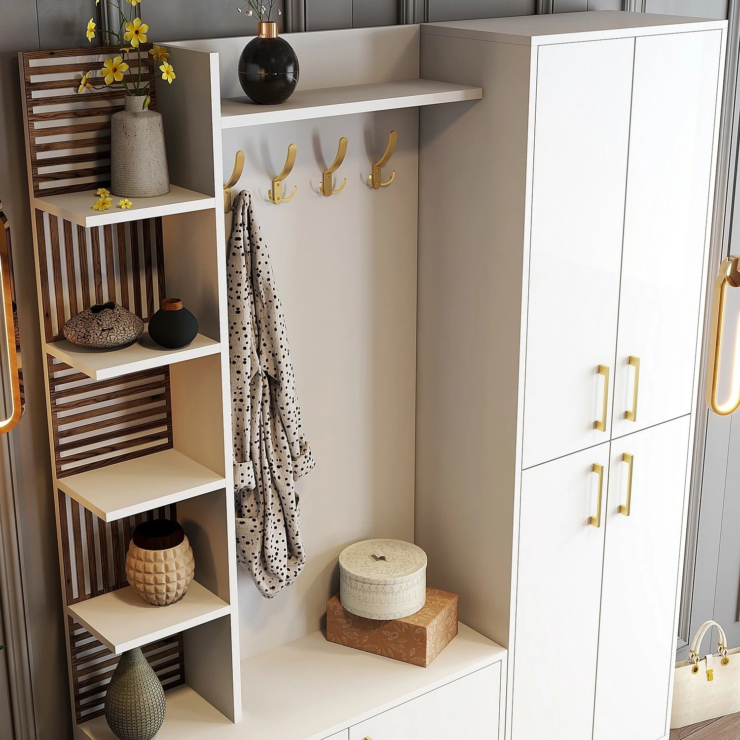 Stendë korridori Viyana Da, e bardhë, e artë