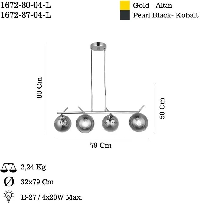 Llambë tavani Opviq, ngjyrë ari, Bena - 80-04-L