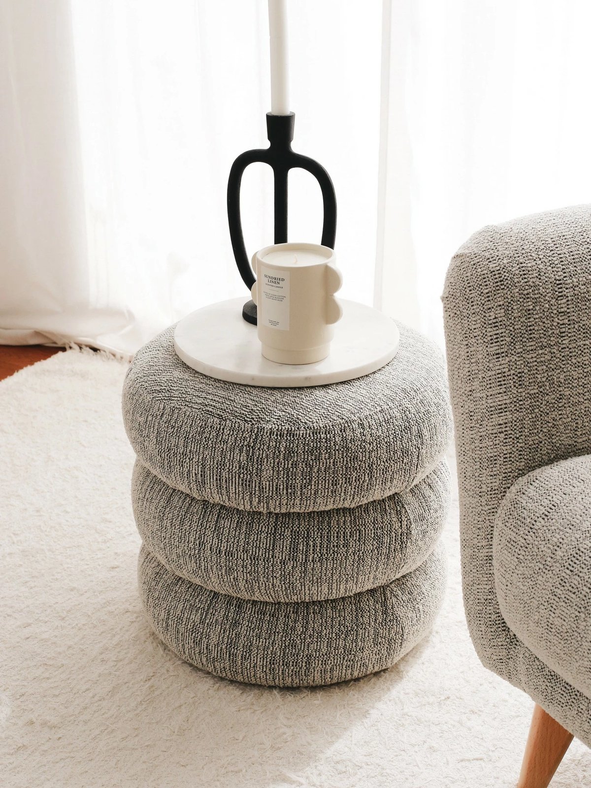 Puf Atelier del Sofa, Boum, ngjyrë gri