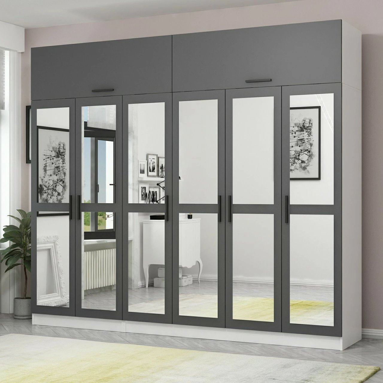 Dollap Skye Decor, anthracite dhe i bardhë, 5252