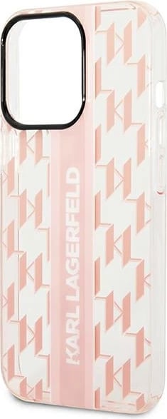 Mbështjellës Karl Lagerfeld Mono Vertical Stripe për iPhone 14 Pro 6.1", rozë