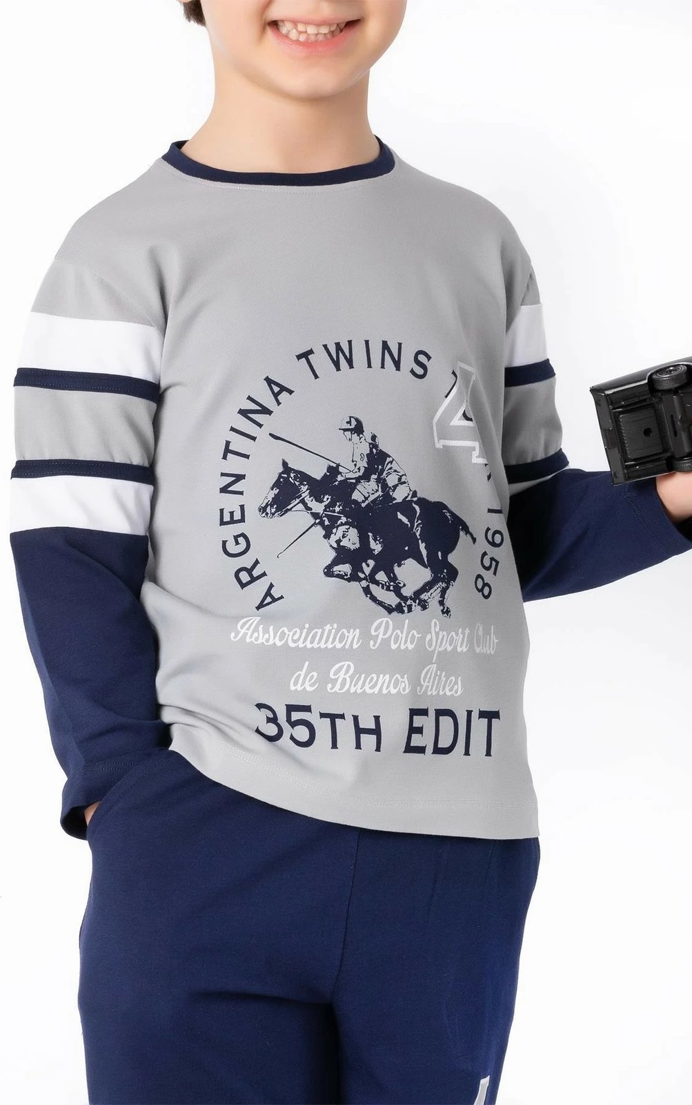 Pizhama për fëmijë Jumeon, 002-000703, ngjyrë gri