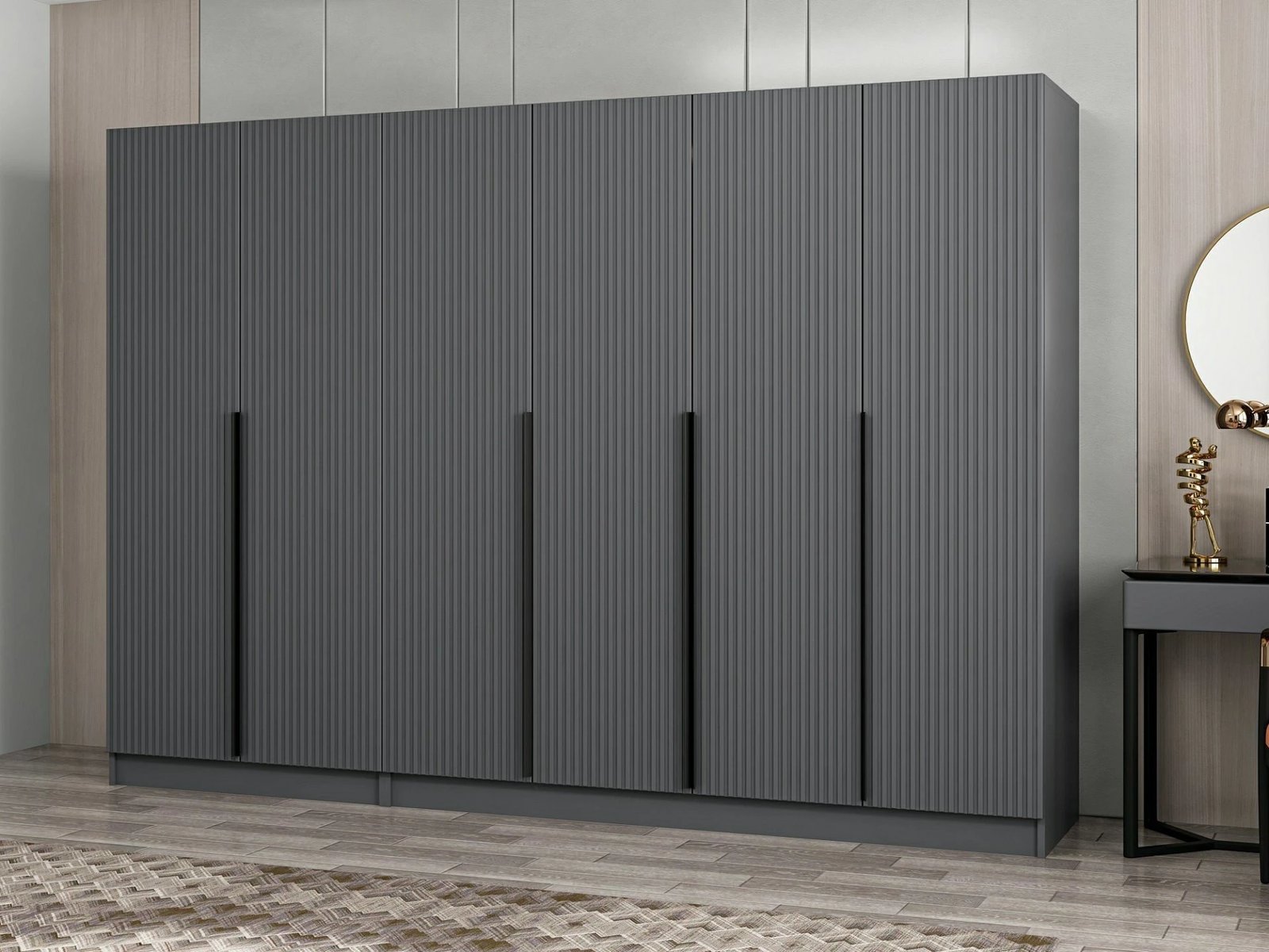 Dollap për dhomë gjumi, ngjyrë antracit, Skye Decor Kale Plus - 7776