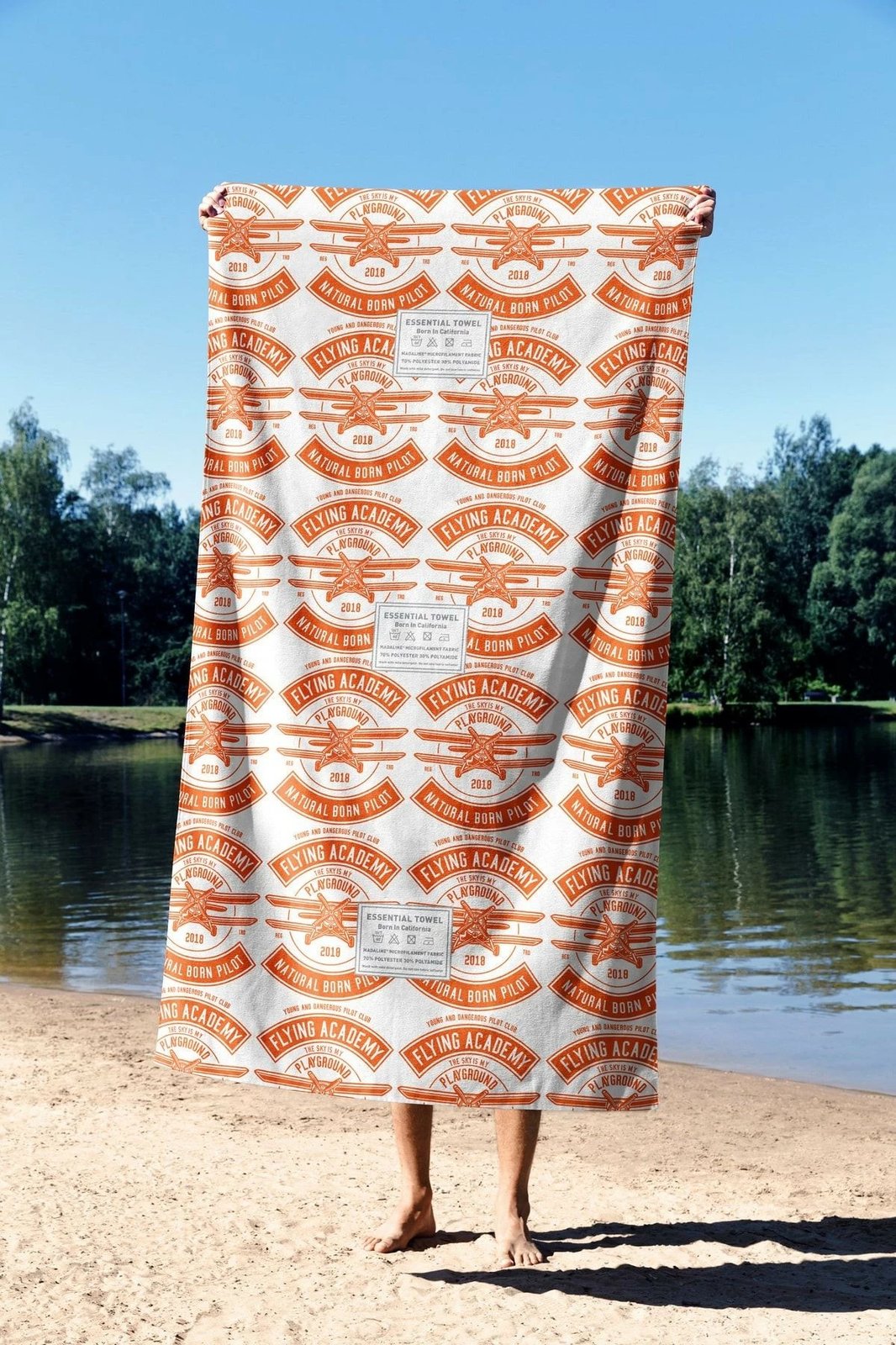 Peshqir plazhi Mijolnir, Flying Academi, 90x150cm, shumëngjyrësh