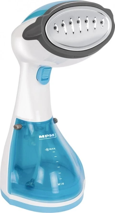 MPM MZP-01 Steam iron Stainless Steel soleplate 1200 W Blue, Satin steel, Transparent, White