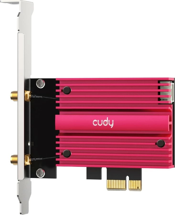 Kartë rrjeti WiFi Cudy WE4000, PCIe, AX5400, Bluetooth 5.2, me dy antena, e zezë