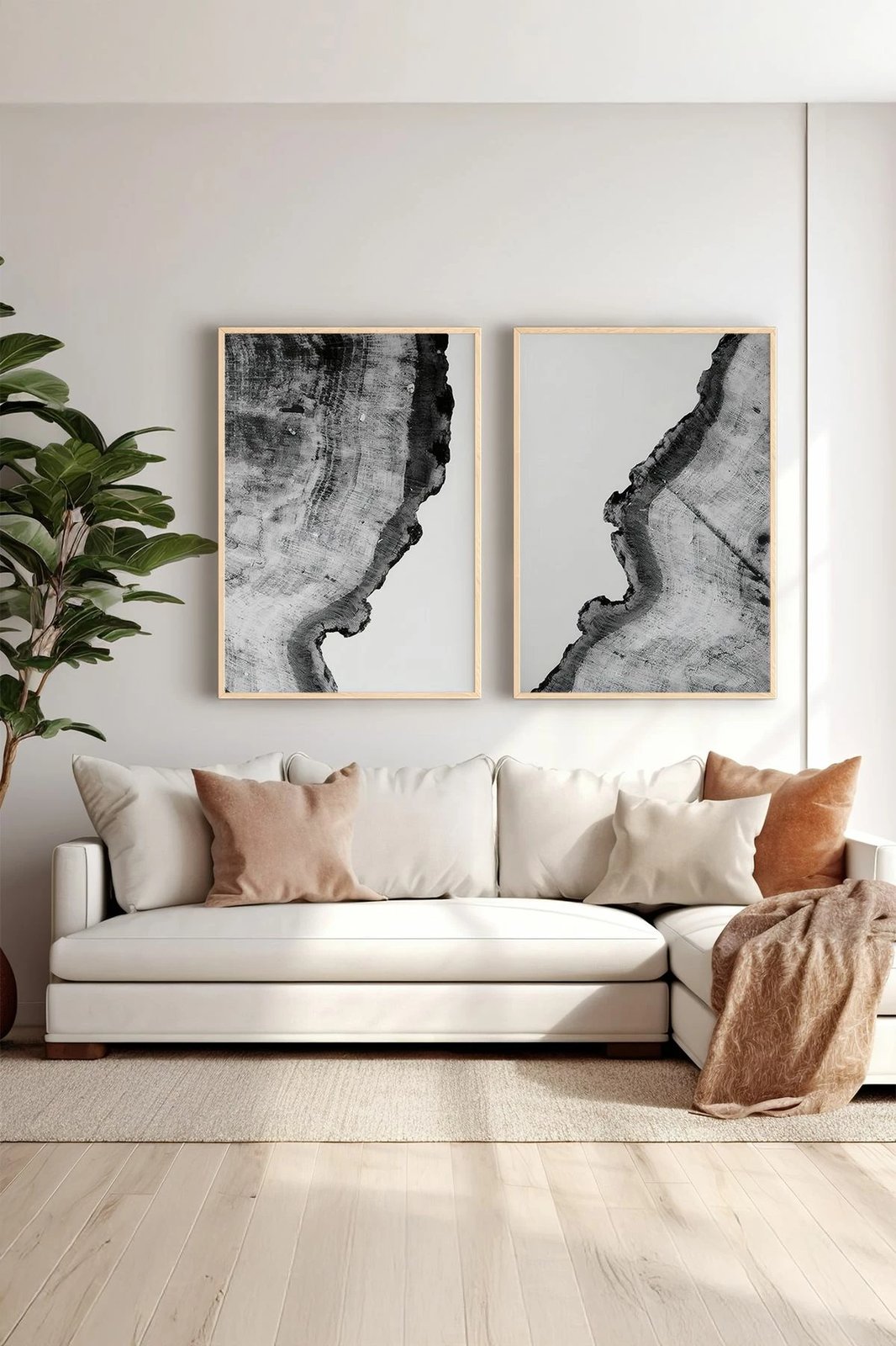 Pikturë dekorative me kornizë (2 copë), Wallity, Ersy2Lımodel13-Ahsap