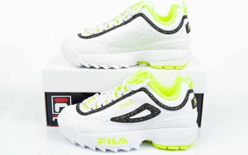Atlete për fëmijë Fila Disruptor, të bardha me gjelbër