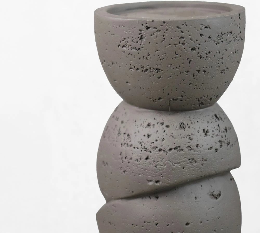 Mbajtëse qiriri dekorative PHAROS I, rrëshirë, ngjyrë kafe e errët, 10.5x10.5x25cm