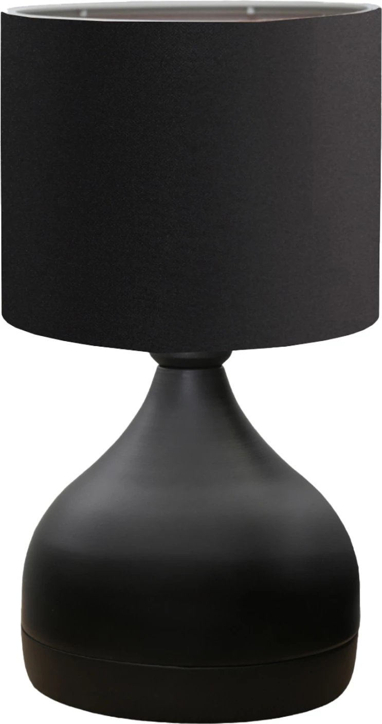 Llambë tavoline FH7593.01 trup metalik i zi, abazhur i zi, D18.5x45Η cm