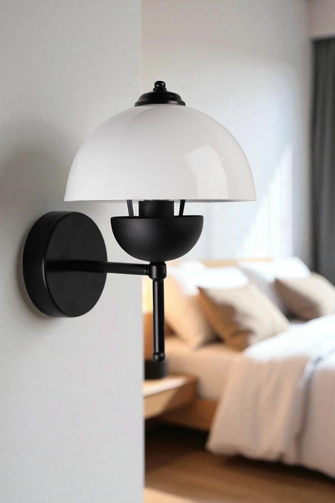 Llambë muri Opviq, 9079-3, metalike, e bardhë dhe e zezë Llambë muri Opviq, 9079-3, metalike, e bardhë dhe e zezë