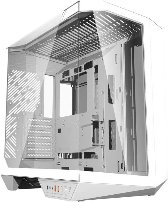 Kasë Darkflash DY470, Midi Tower, xham i temperuar, pa ventilatorë, e bardhë