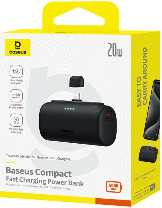 Powerbank Baseus Compact IP 5000mAh 20W, e zezë