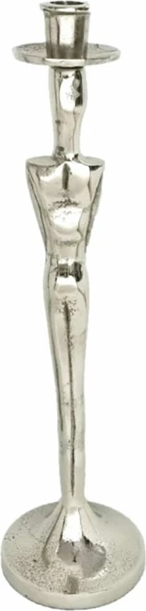 Mbajtës qiriri HERR, alumin, ngjyrë argjendi, 13x13x43 cm