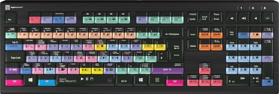 Tastierë LogicKeyboard Astra 2 Adobe After Effects CC UK për PC