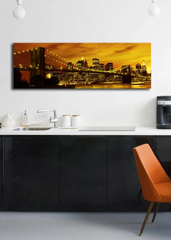 Pikturë dekorative në kanavacë me drita LED, shumëngjyrëshe, 30x90cm, 3090DACT-3