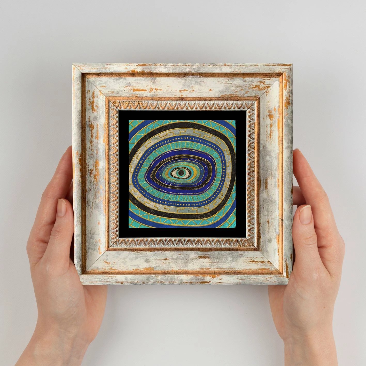 Pikturë dekorative me kornizë, shumëngjyrëshe, TC11315, 20x20cm