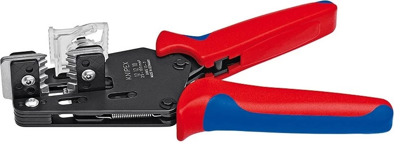 Vegël zhveshëse Knipex 12 12 10, izolim mbrojtës, 195mm, kuqe/blu