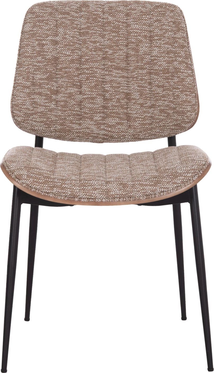 Karrige ngrënieje CONTI FH9983.01, metal i zi, material kafe, 49x56x82cm