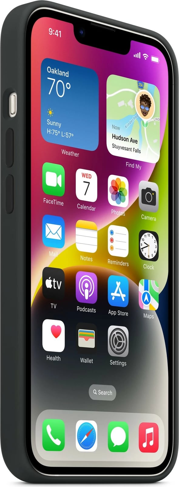 Mbështjellës silikon për iPhone 14 Apple, MagSafe, Ngjyrë e zezë