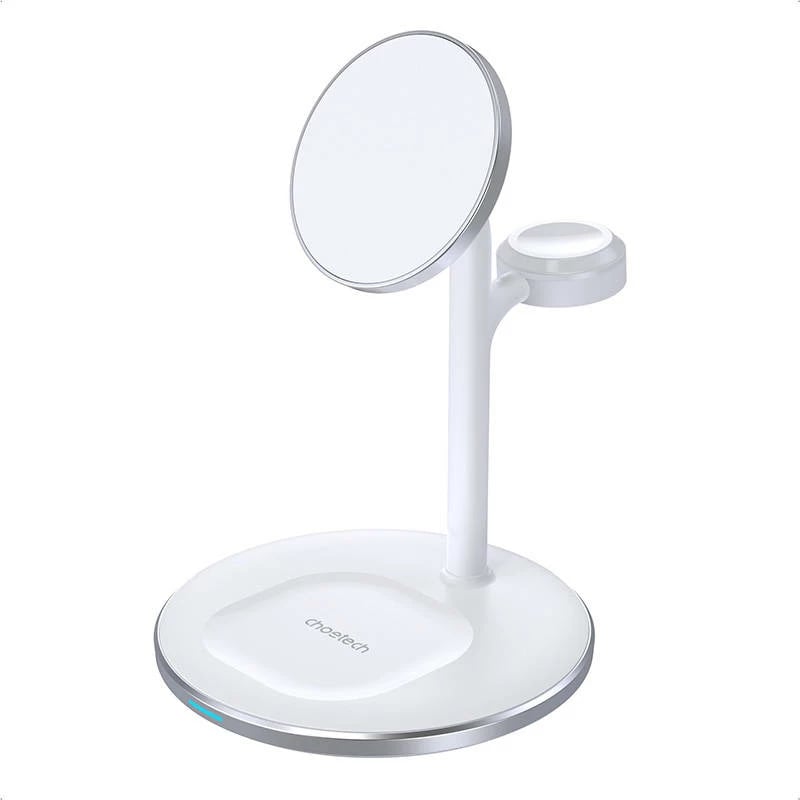 Karikues wireless Choetech T585-F me qëndrim 2-në-1, 15W, i bardhë