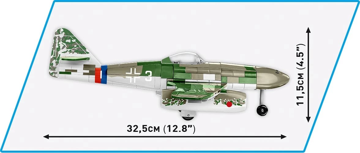 Set ndërtimi Cobi Klocki Messerschmitt Me262 A-1a, 390 pjesë, me figurë piloti, Jeshile/Gri Set ndërtimi Cobi Klocki Messerschmitt Me262 A-1a, 390 pjesë, me figurë piloti, Jeshile/Gri