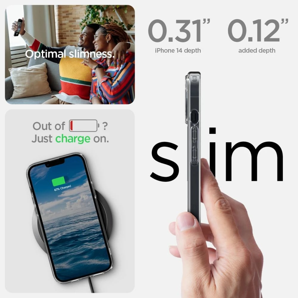 Mbështjellës Spigen Ultra Hybrid Mag për iPhone 14, Transparent/Bardhë