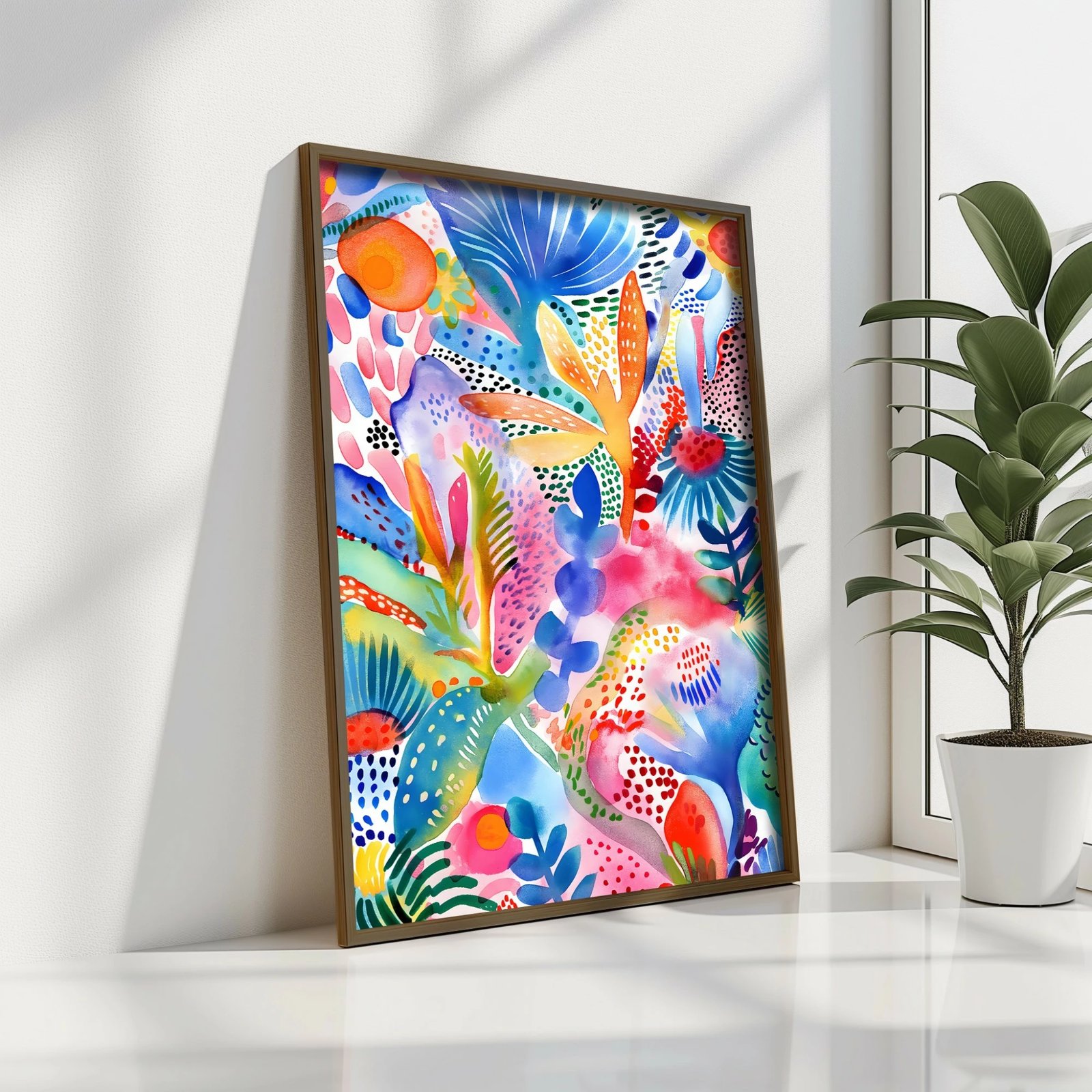 Pikturë dekorative me kornizë MDF, shumëngjyrëshe, GE022-L