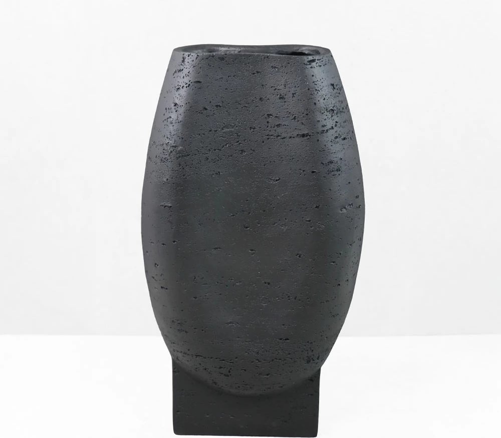 Vazo ORBIX I, rrëshirë, e zezë, 19.5x13x35cm